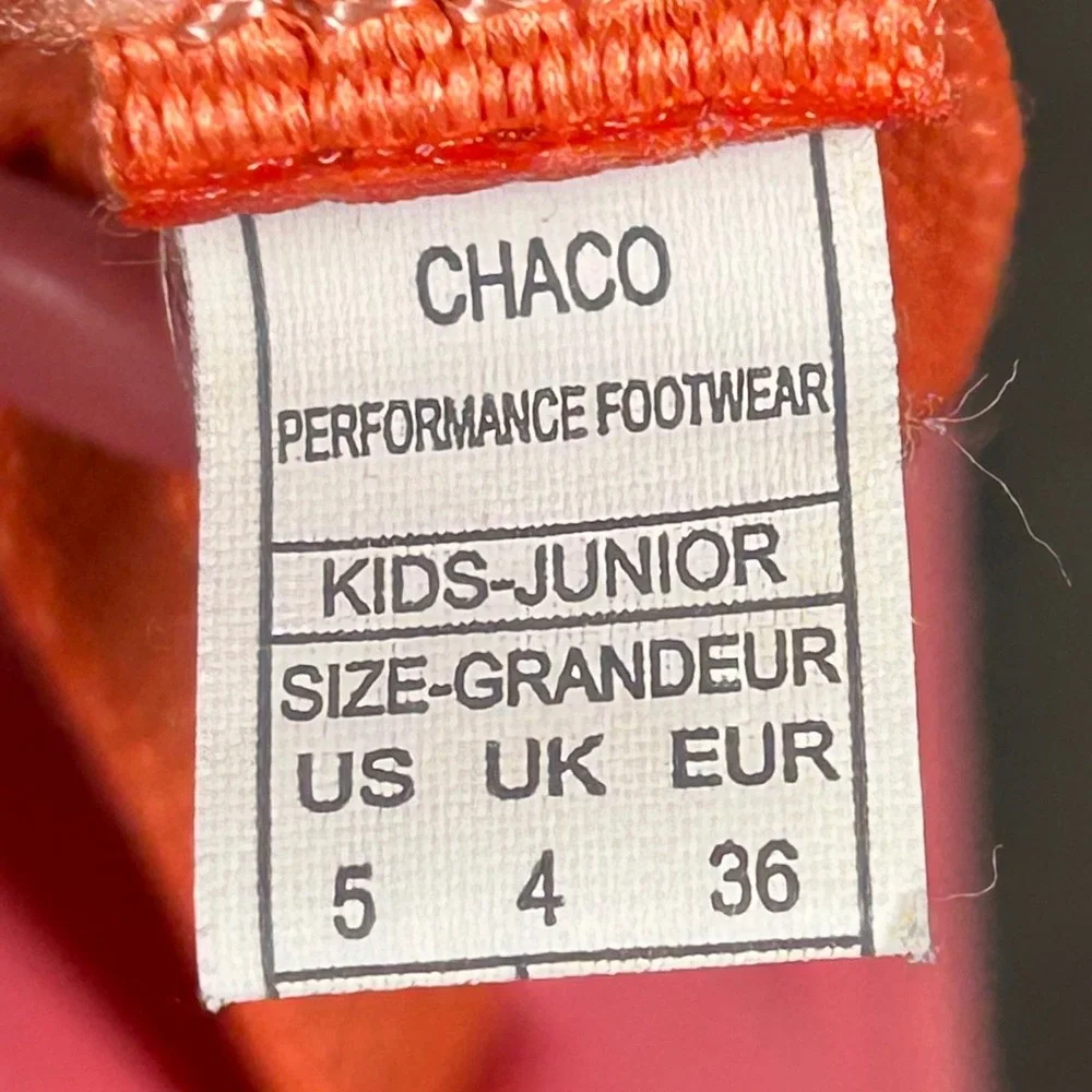 Chaco Chillos Sport Sandals Rubber Girls Coral Orange Adjustable Buckle Size 5‎